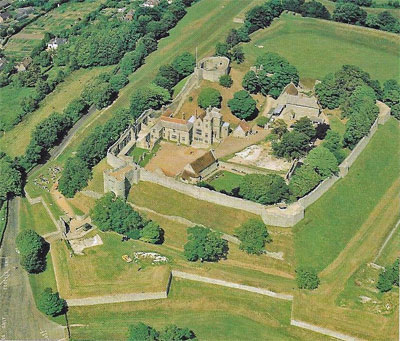 Aerial view of Carisbrooke Castle