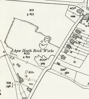 Apse Heath Brick Works - 1907 map