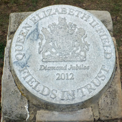 Queen Elizabeth II Fields In Trust 2112 plaque