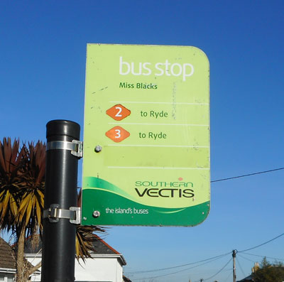 Miss Blacks bus stop sign