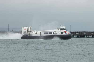 Hovertravel BHT130 hovercraft at the Ryde terminal