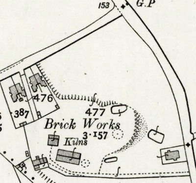 1908 map of Rookley Brick Works