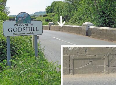 Godshill Bow Bridge milestone