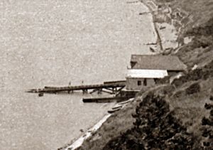 Totland Bay Lifeboat shed and slipway