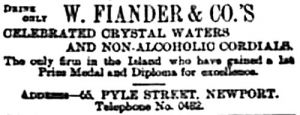 W. Fiander & Co. 1900 advertisement