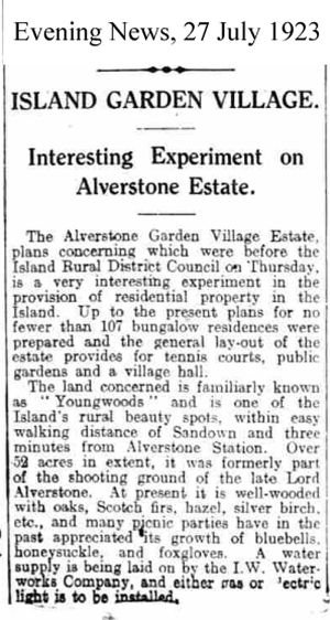 Newspaper report of original proposal (1923)
