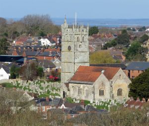 St Mary the Virgin Church from Carisbrooke Cemetery