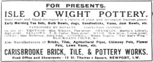Isle of Wight Pottery advert 1929