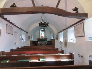 Internal view of St Lawrence old church, Isle of Wight