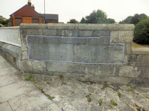 Reform Wharf stones in Coppins Bridge parapet, Newport