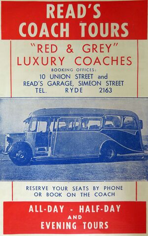 Read's Coach Tours advert 1951