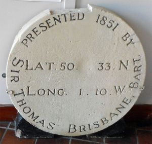 Gnomon memorial stone in Ventnor Local History Museum